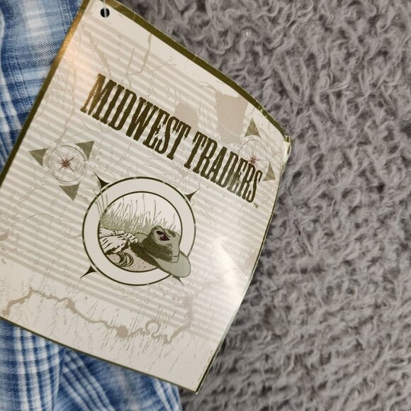 Midwest Traders Shirt Womens 22 Blue Plaid Sleeveless Button Up Blouse *NWT* - Picture 2 of 8